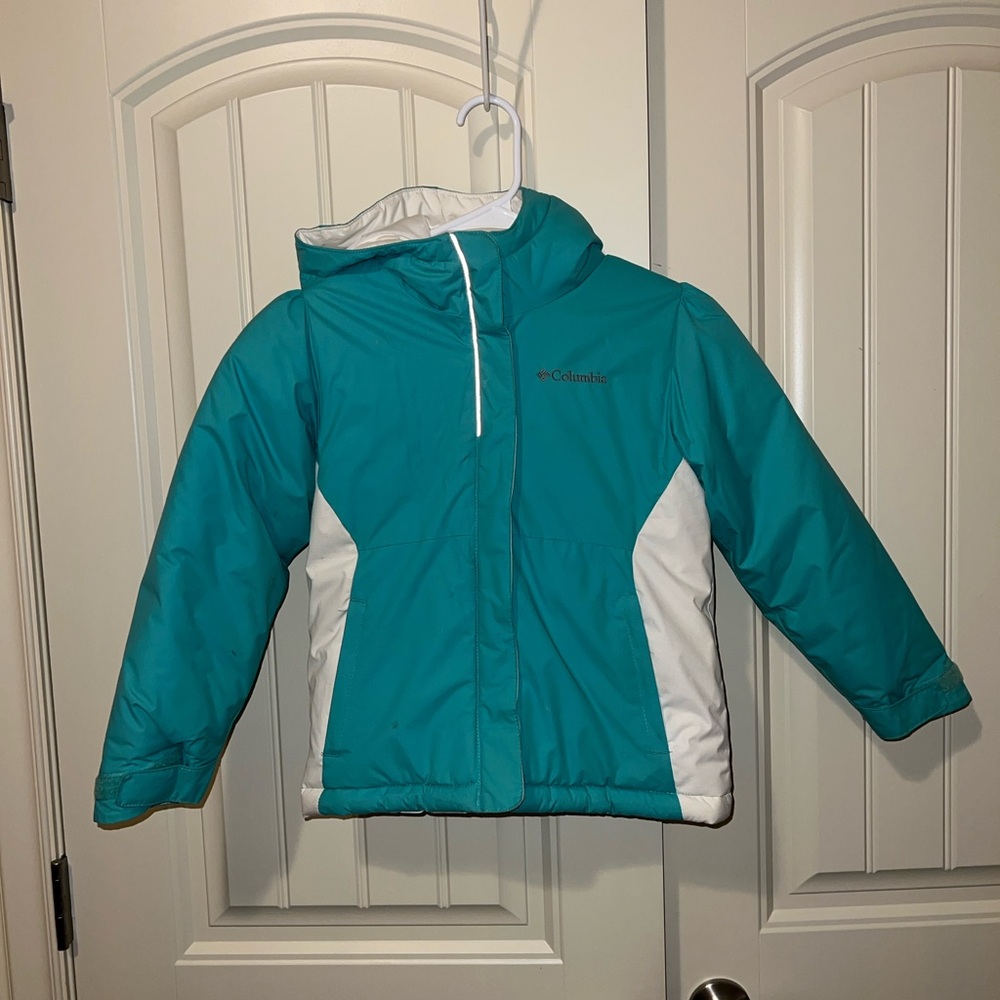 Columbia Kids' Aqua and White Puffer Jacket